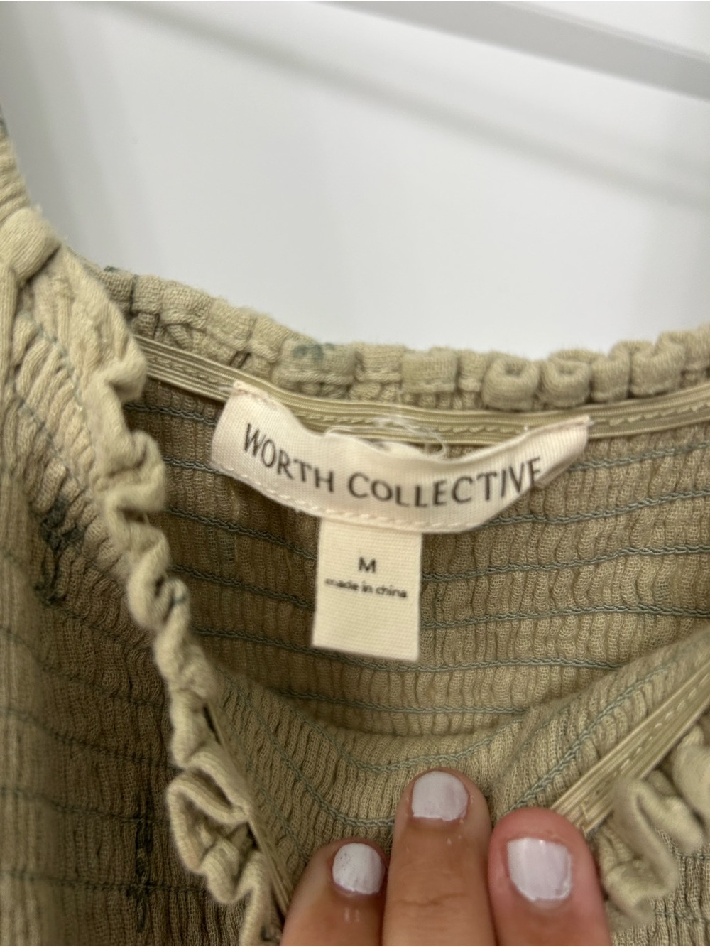 Smocked Square-Neck Maxi Dress in Sage - Picture 5 of 6